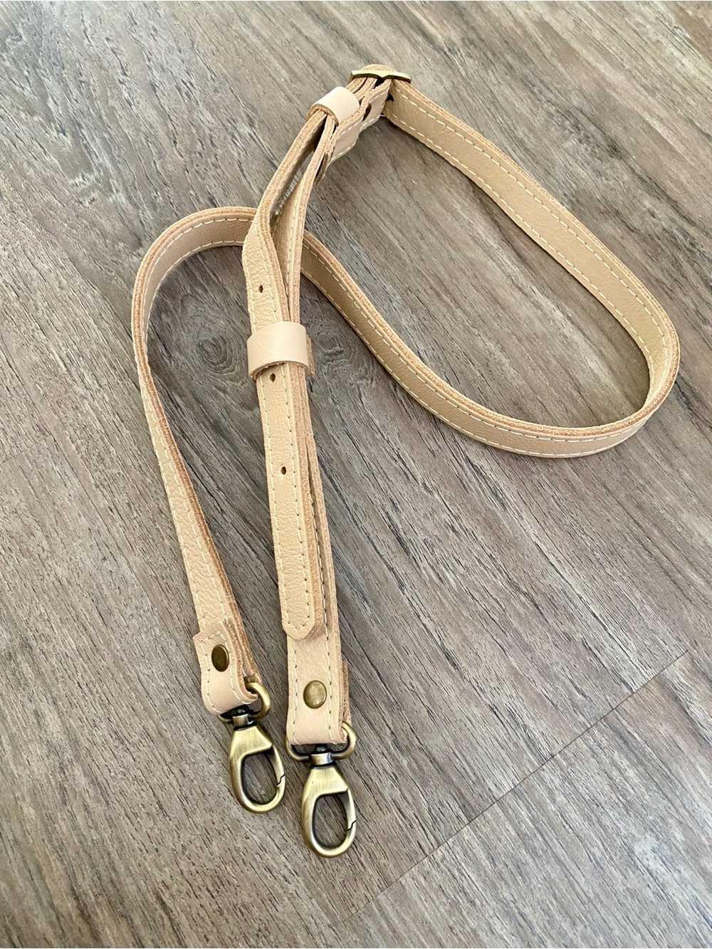 NEW PLG Moonflower Leather Crossbody Strap with Brass Clips Adjustable
